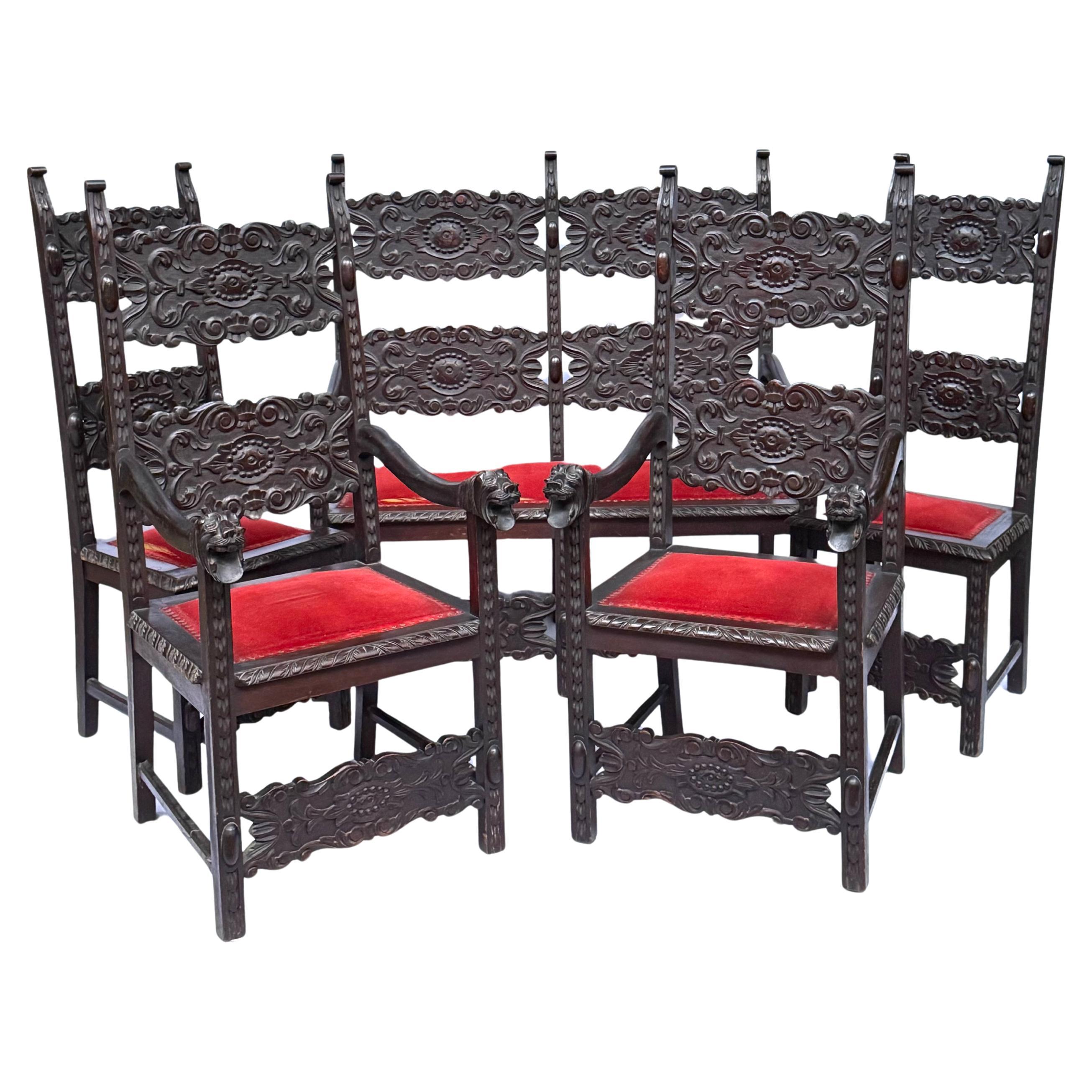 Suite de salon éclectique paraguayen de la fin du XIXe siècle - néo-renaissance italienne en vente