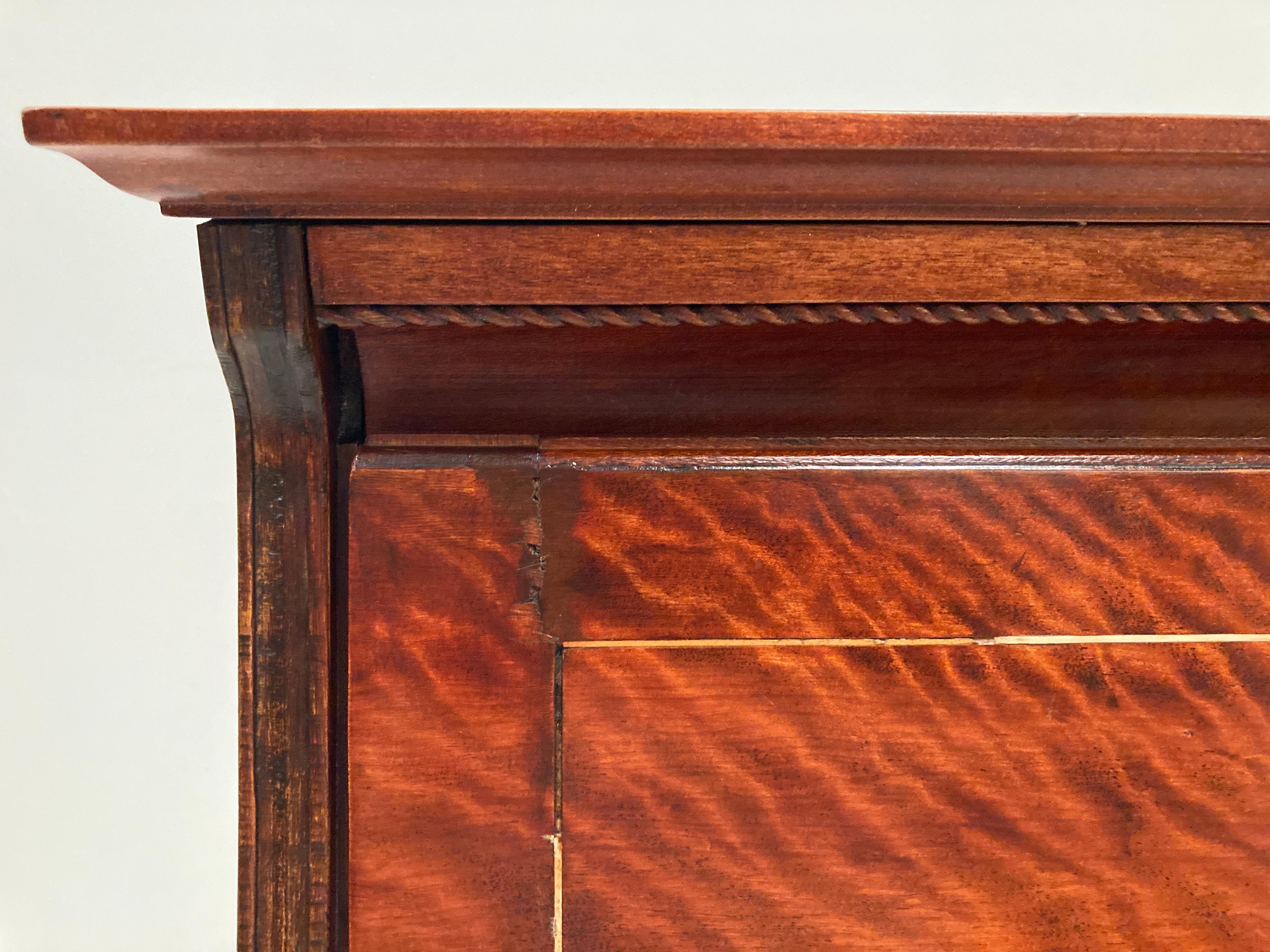 Late 19th Century Edwardian, Crotch Mahogany Woman's Petite Drop Front Desk For Sale 7
