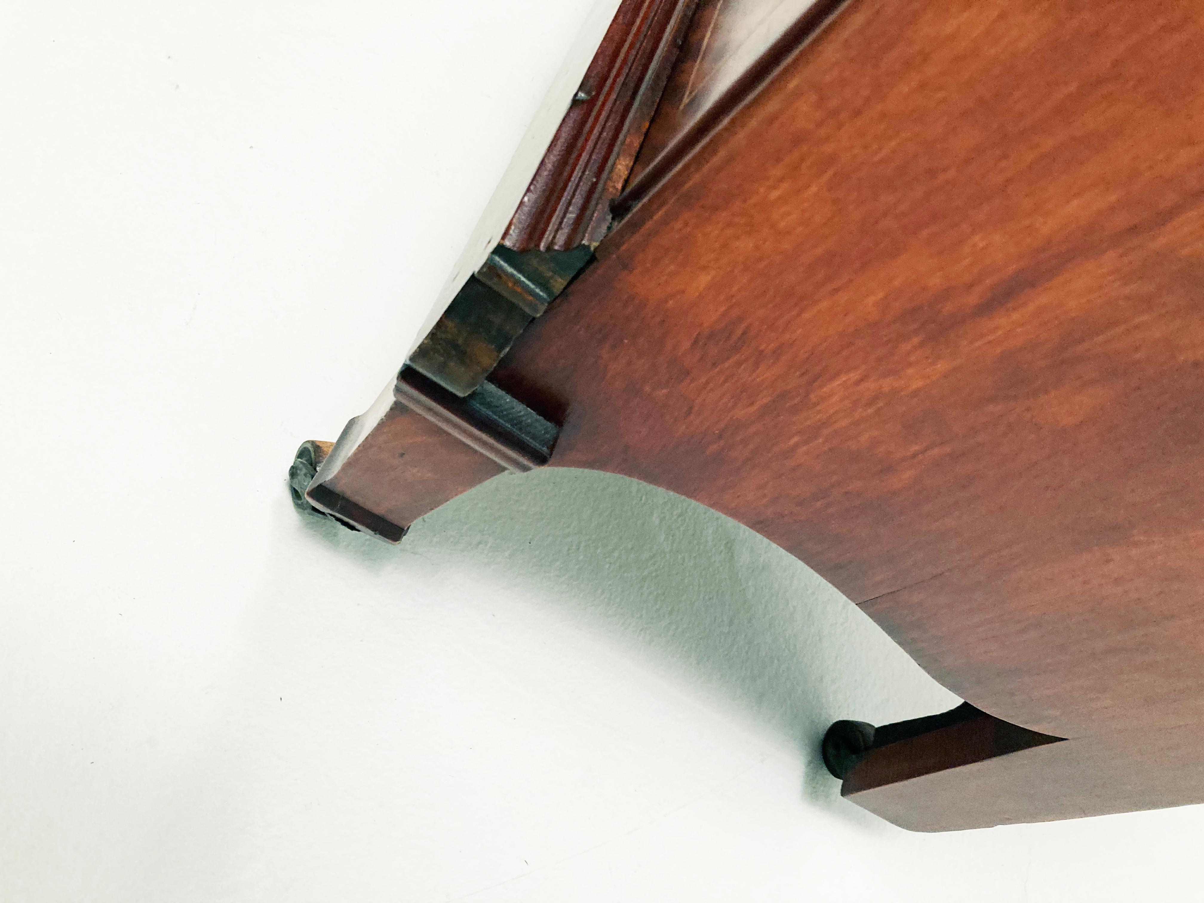 Late 19th Century Edwardian, Crotch Mahogany Woman's Petite Drop Front Desk For Sale 9