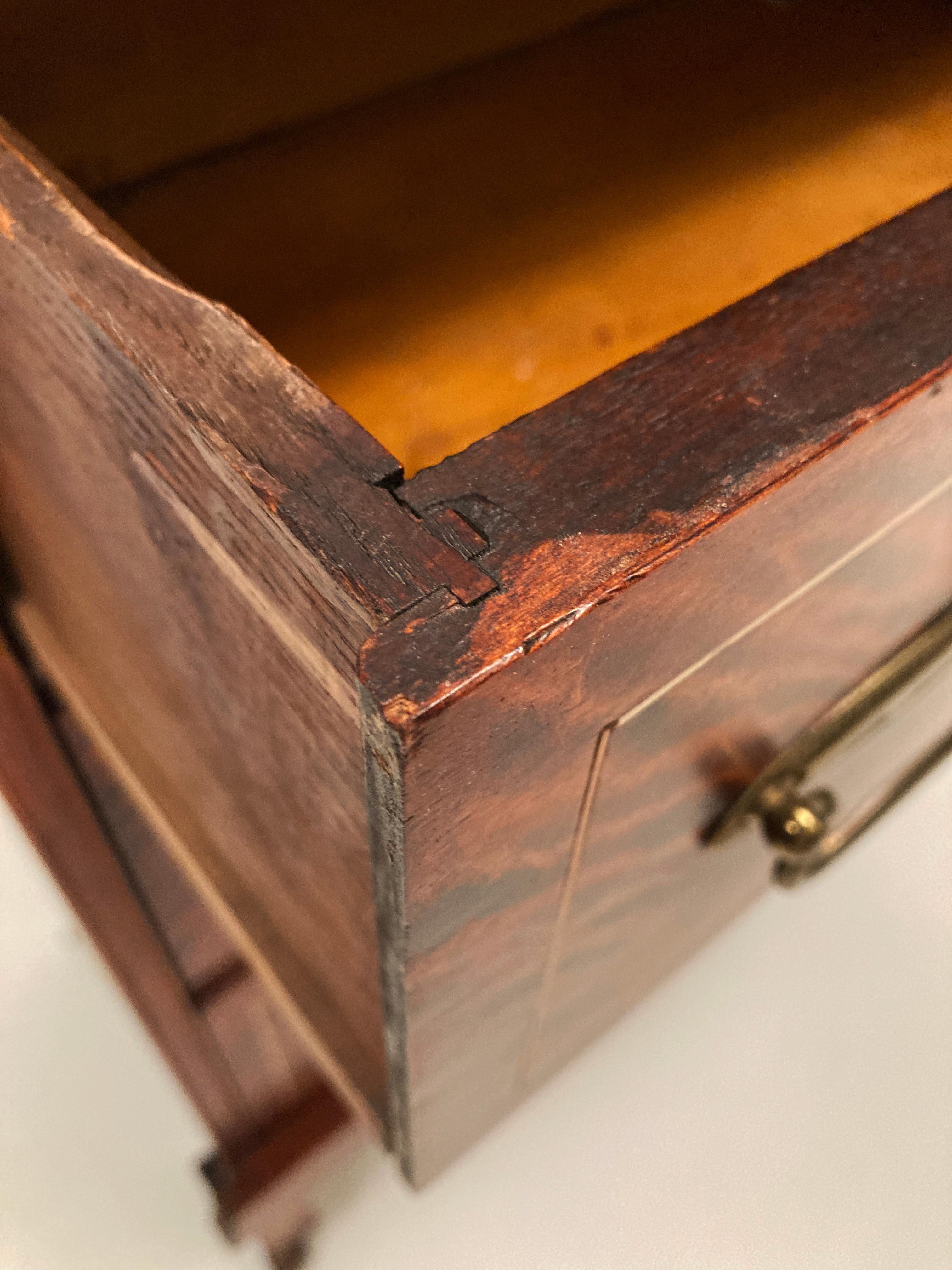 Late 19th Century Edwardian, Crotch Mahogany Woman's Petite Drop Front Desk For Sale 13