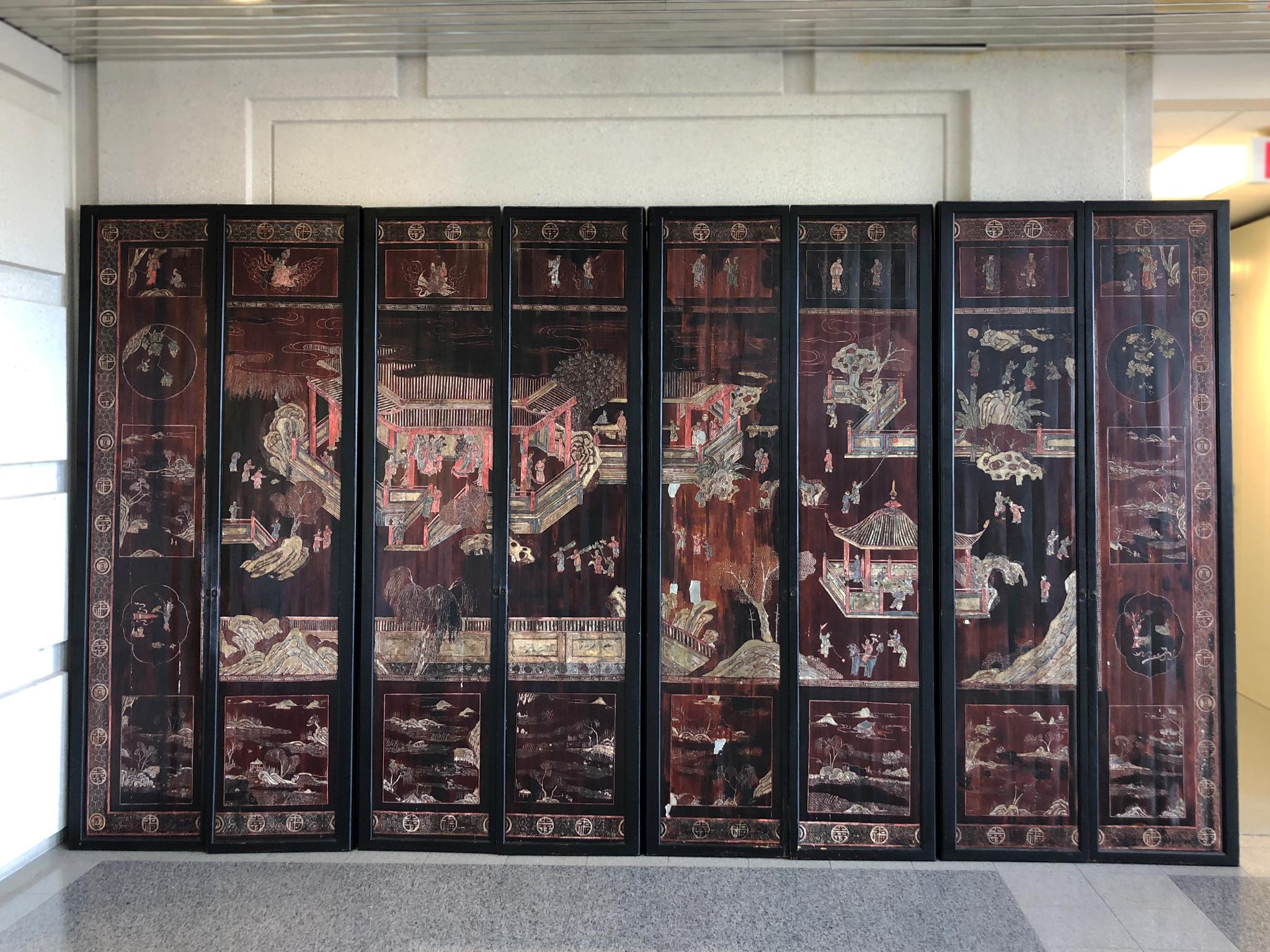 Late 19th Century Eight-Panel Chinese Folding Screen 7