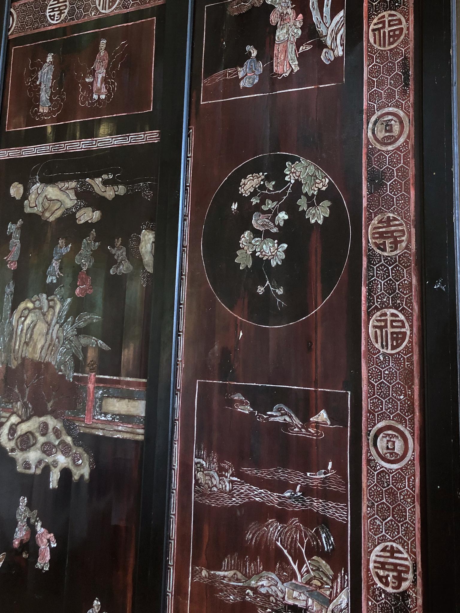 Late 19th Century Eight-Panel Chinese Folding Screen 2
