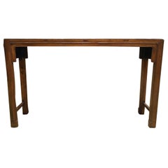 Late 19th Century Elm Wood Console China Export Natural Finish