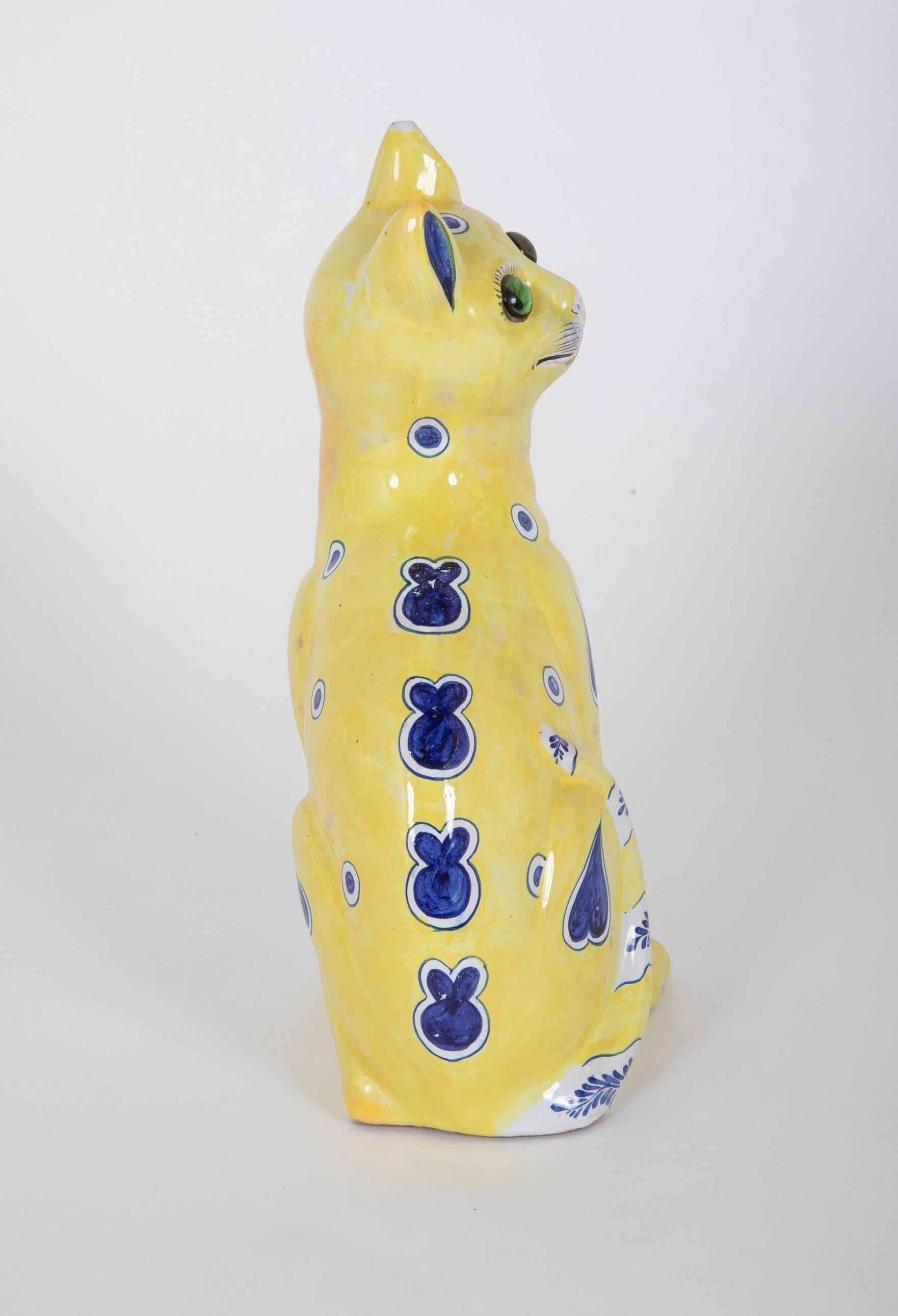 Late 19th Century Emile Galle Cat, Signed 'Nancy' In Good Condition In Stamford, CT