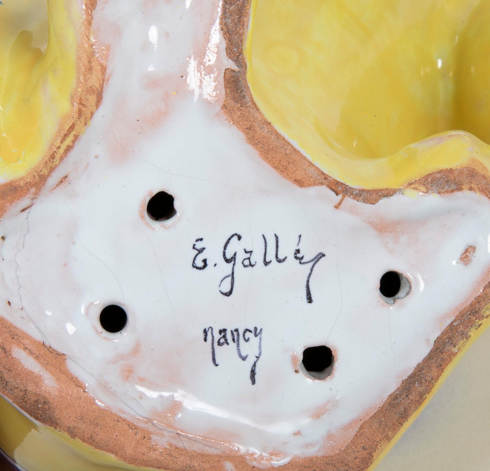 Ceramic Late 19th Century Emile Galle Cat, Signed 'Nancy'
