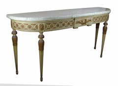 Late 19th Century Empire Giltwood and Marble Demi-Lune Console by Maison Jansen