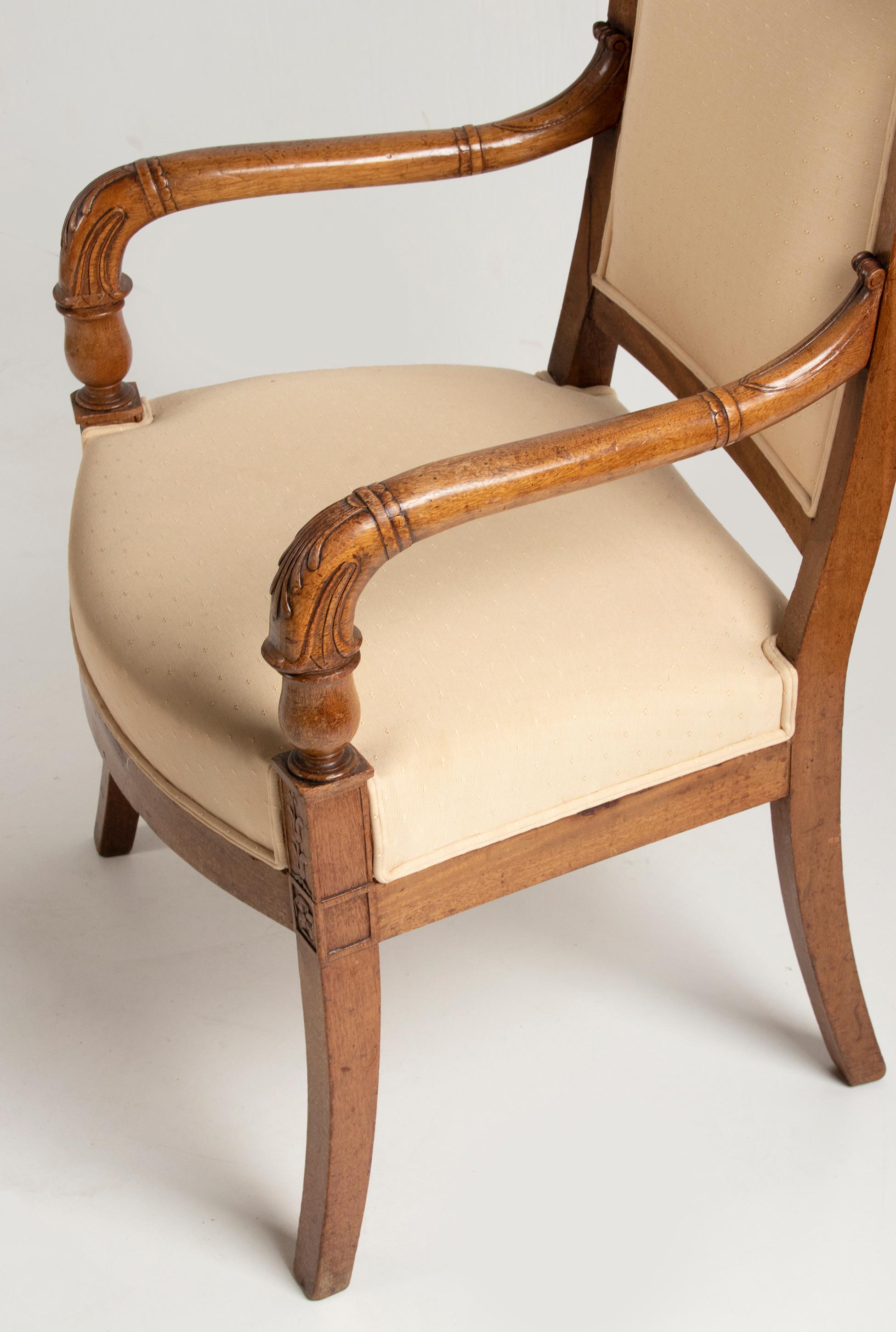 Late 19th Century Empire Mahogany Arm Chairs For Sale 1
