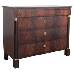 Antique Late 19th Century Empire Style Belgian Chest of Drawers