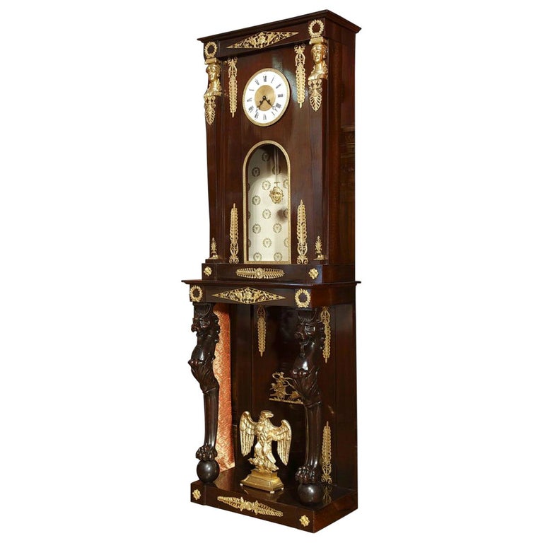 Late 19th Century EmpireStyle Longcase Clock For Sale at 1stDibs