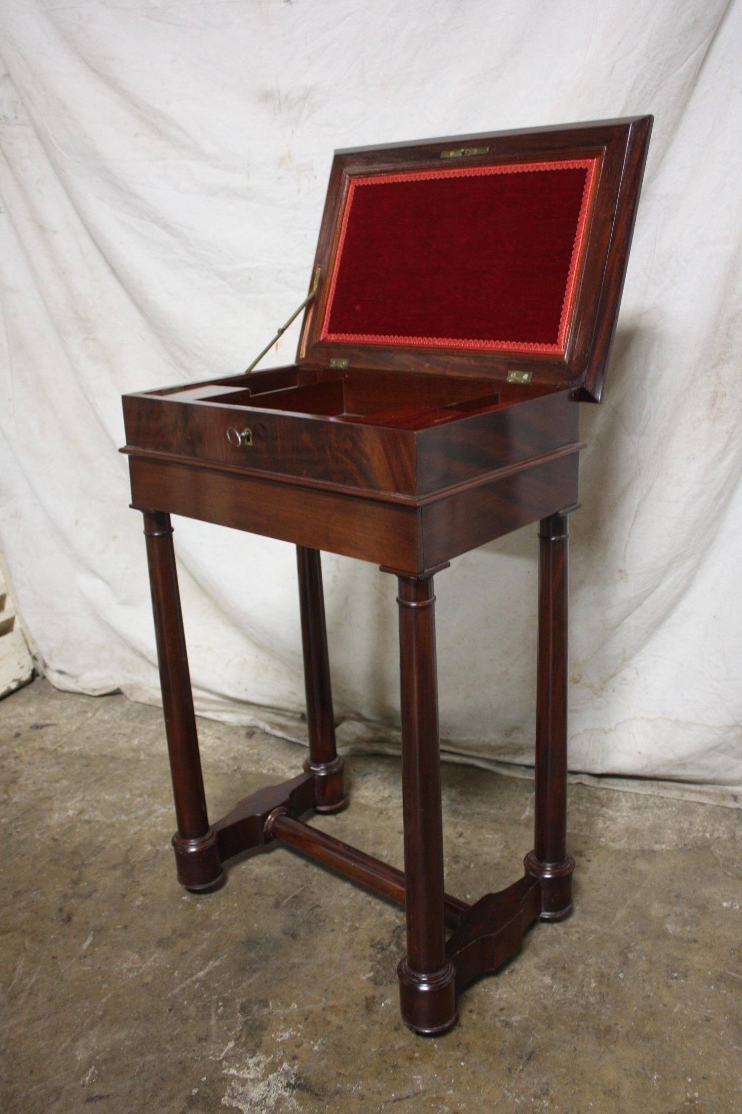 Late 19th century Empire style jewelry side table.