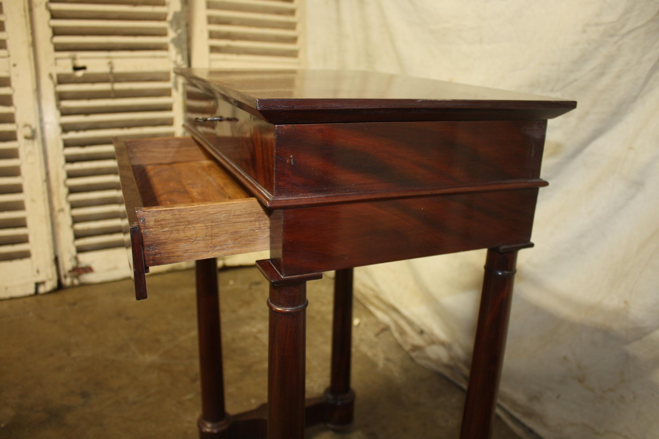 Marquetry Late 19th Century Empire Style Side Table For Sale