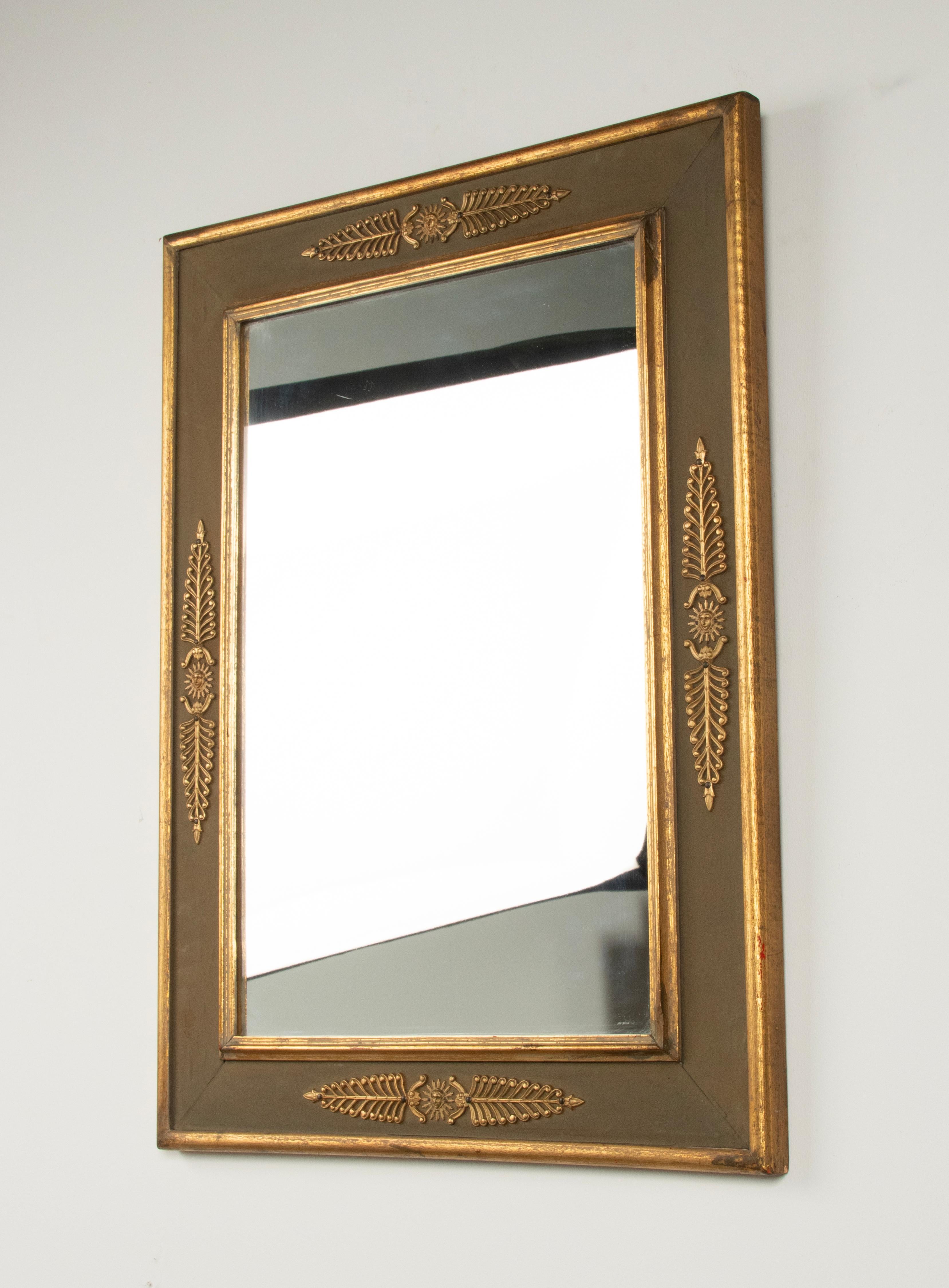 Late 19th Century Empire style Wall mirror with Ormolu Bronze Mounts  In Good Condition In Casteren, Noord-Brabant