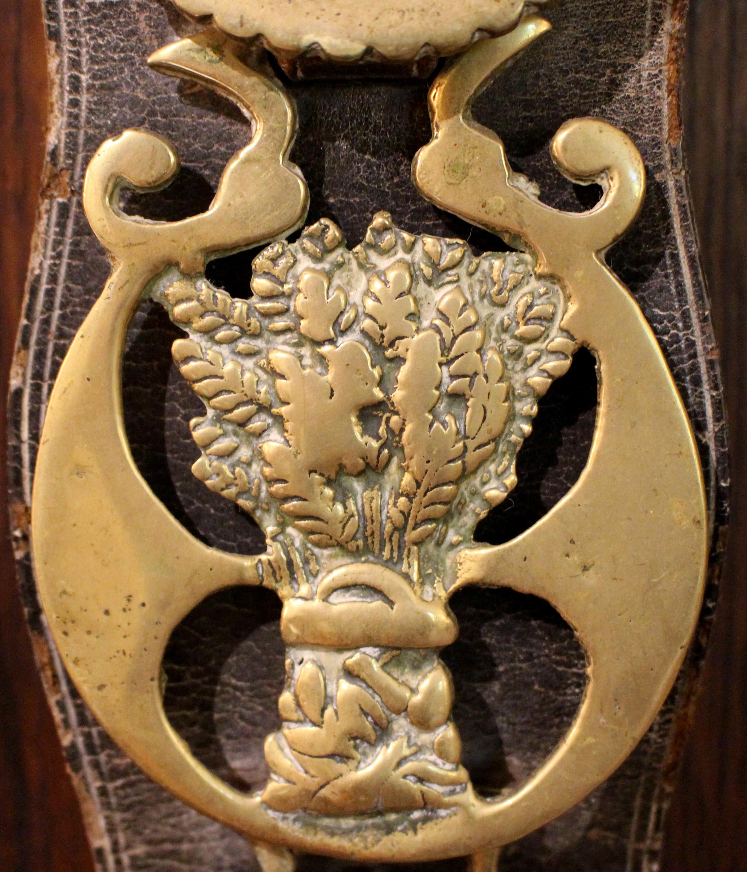 Late 19th Century English 5-Brass Leather Horse Strap For Sale 2