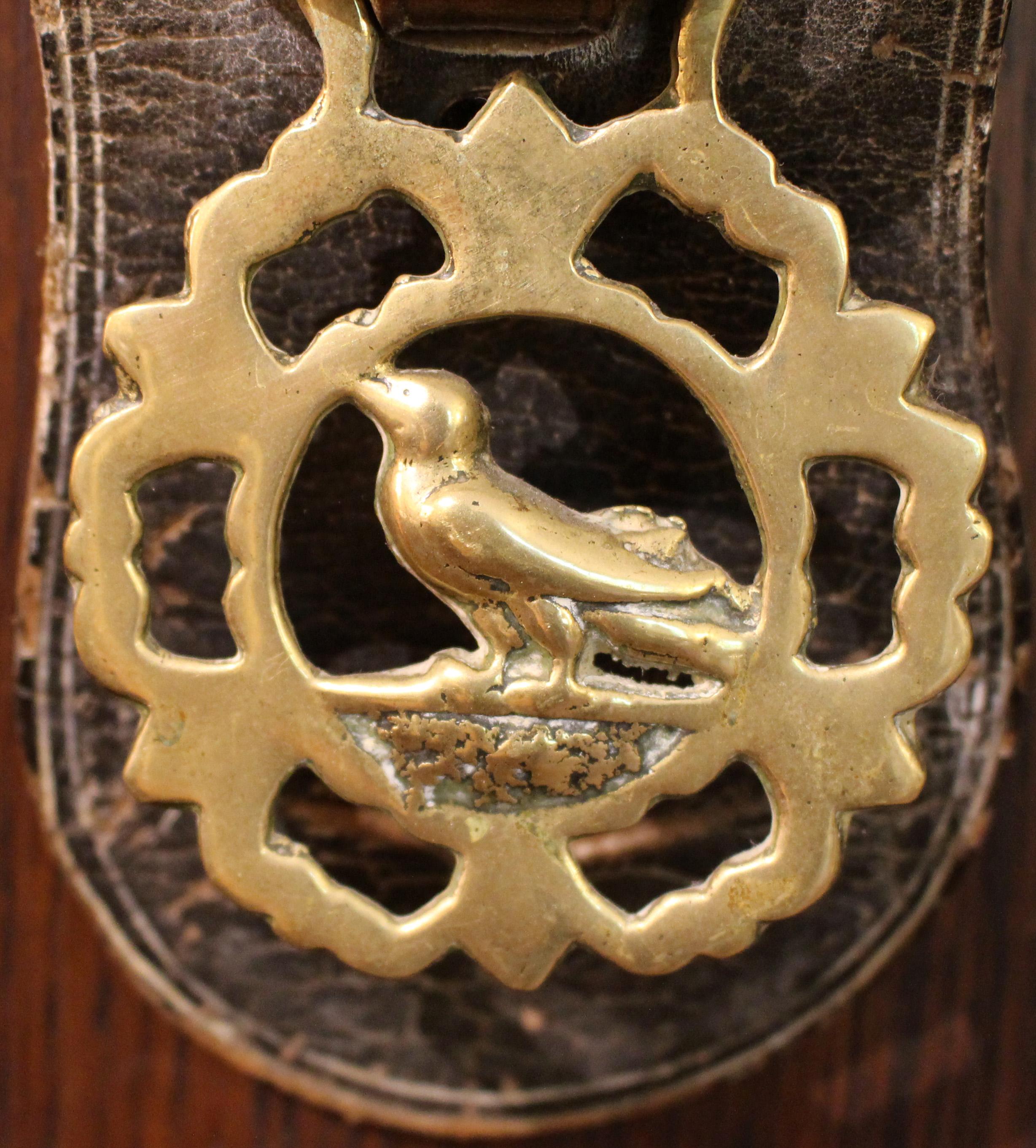 Late 19th Century English 5-Brass Leather Horse Strap For Sale 3