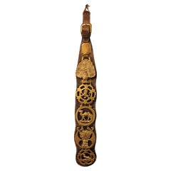 Late 19th Century English 5-Brass Leather Horse Strap