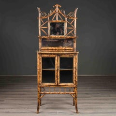 Late 19th Century English Aesthetic Movement Glazed Bamboo Cabinet