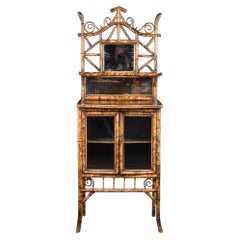 Late 19th Century English Aesthetic Movement Glazed Bamboo Cabinet