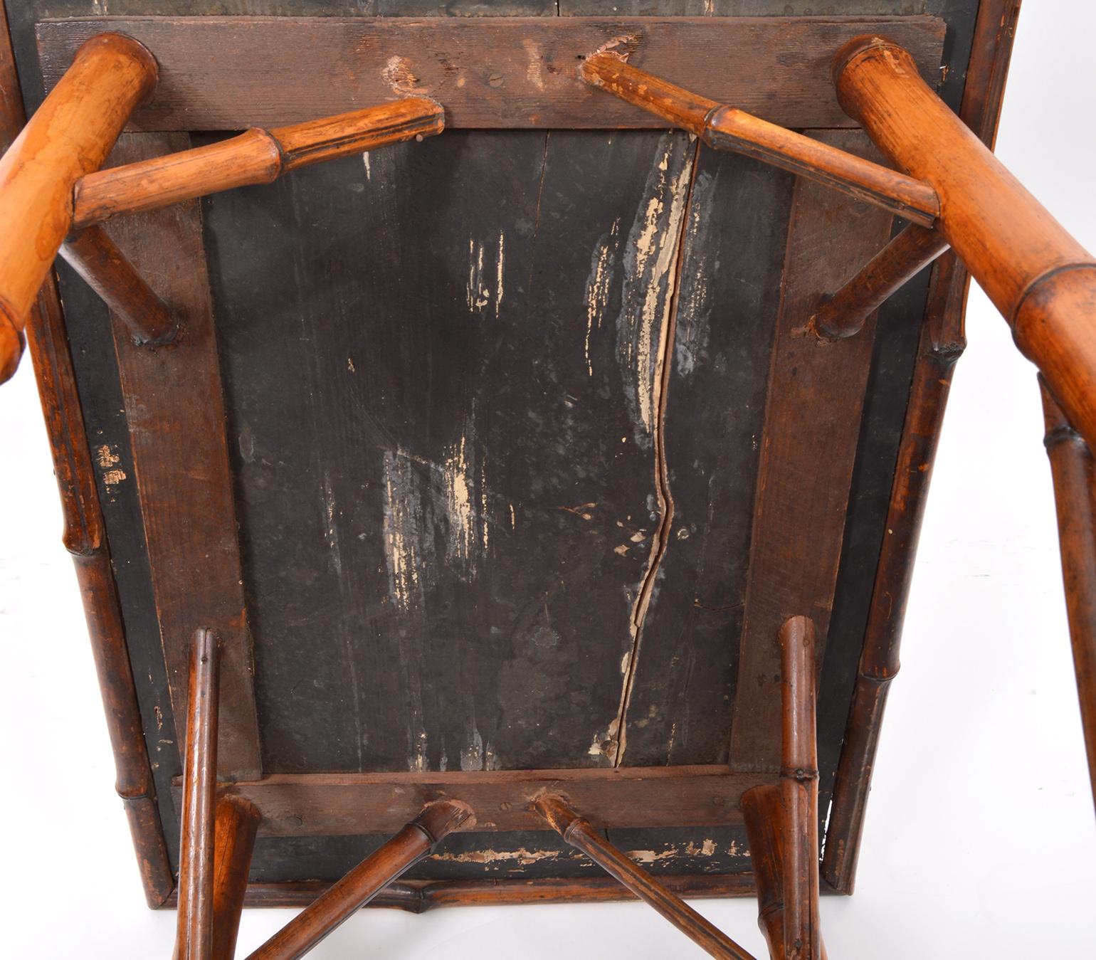 Late 19th Century English Bamboo Two-Tier Side Table with Lacquered Japanned Top 4