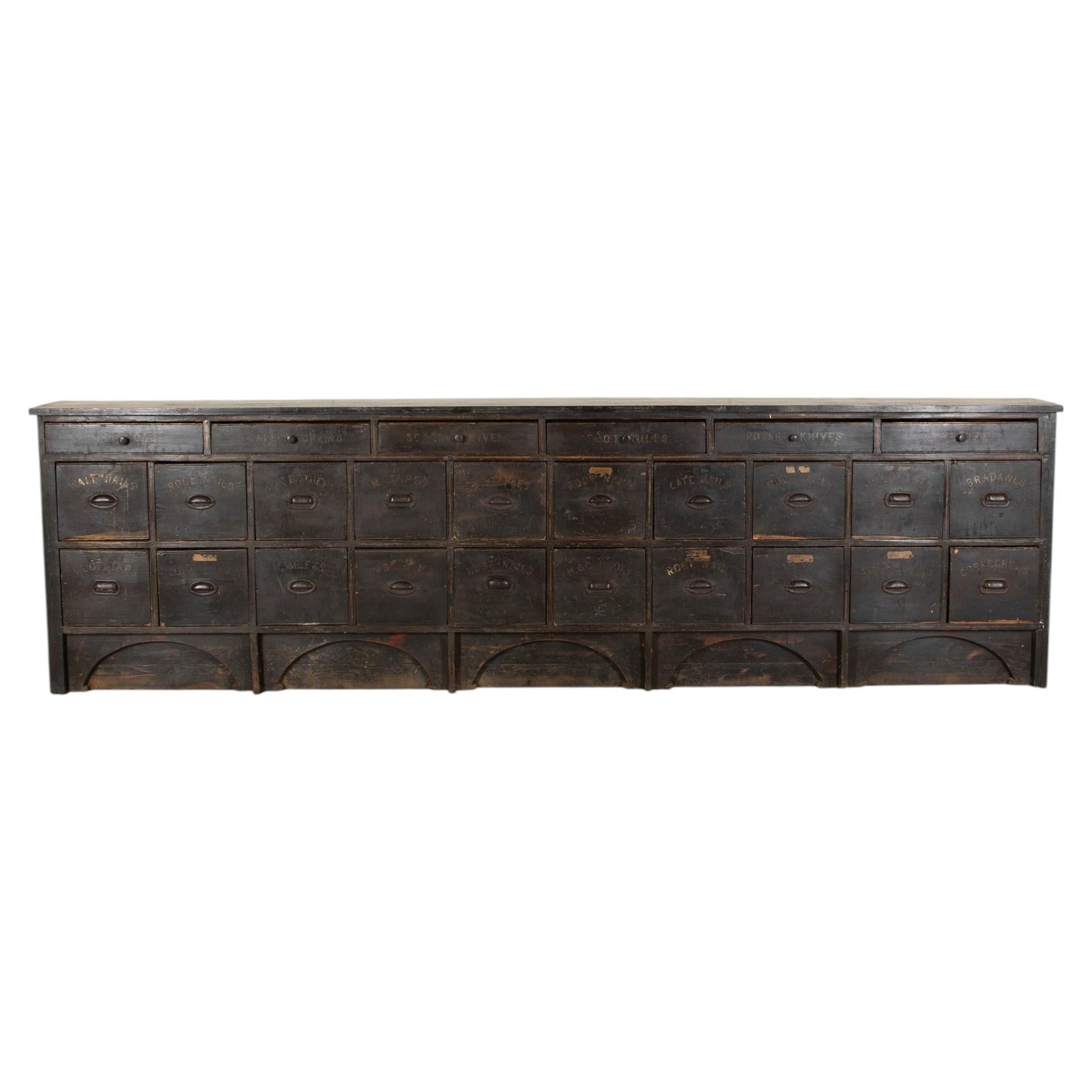 Late 19th Century English Bank of Carpenter's Drawers