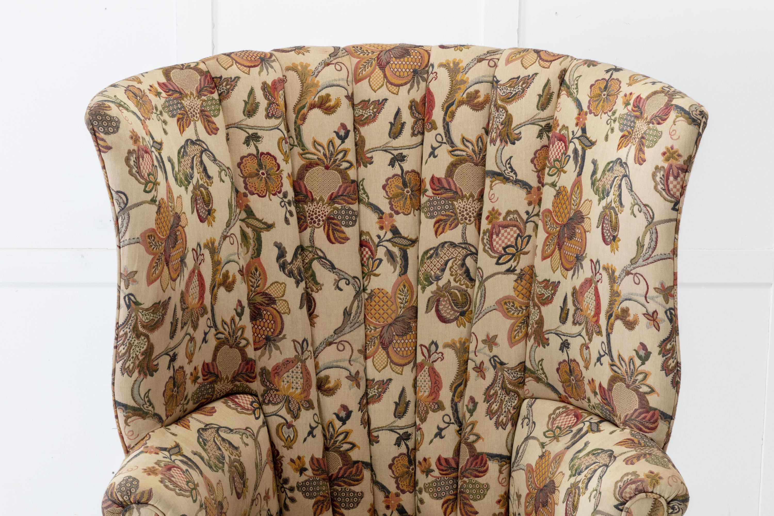 Upholstery Late 19th Century English Barrel Back Armchair