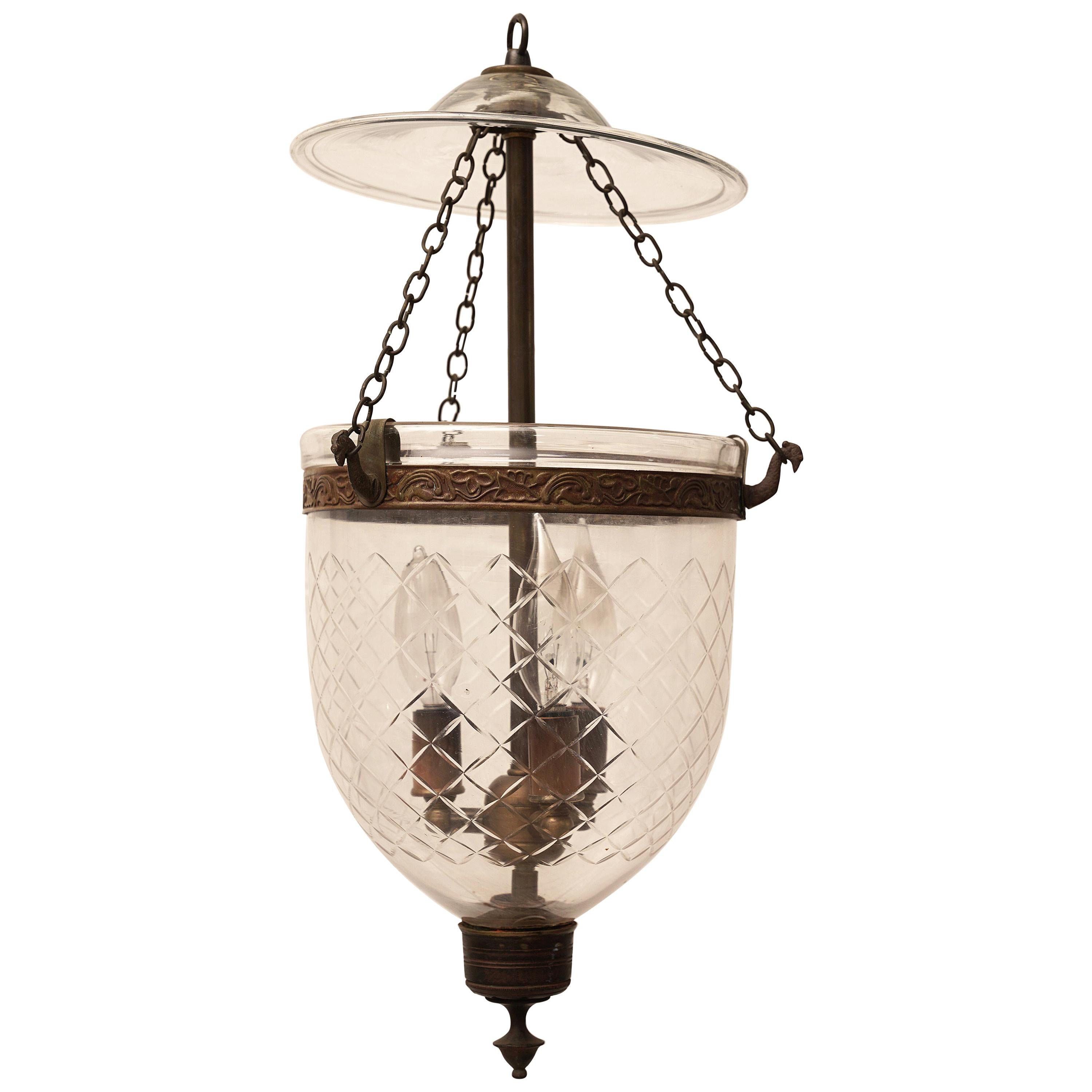 Late 19th Century English Bell Jar Hall Lantern