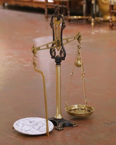 Late 19th Century English Brass and Marble Balance Scale from Bristol