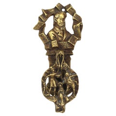 Late 19th Century English Brass Charles Dickens Door Knocker