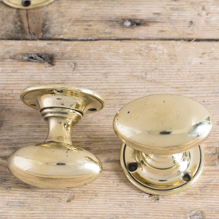 Late 19th Century English Brass Oval Door Handles at 1stDibs