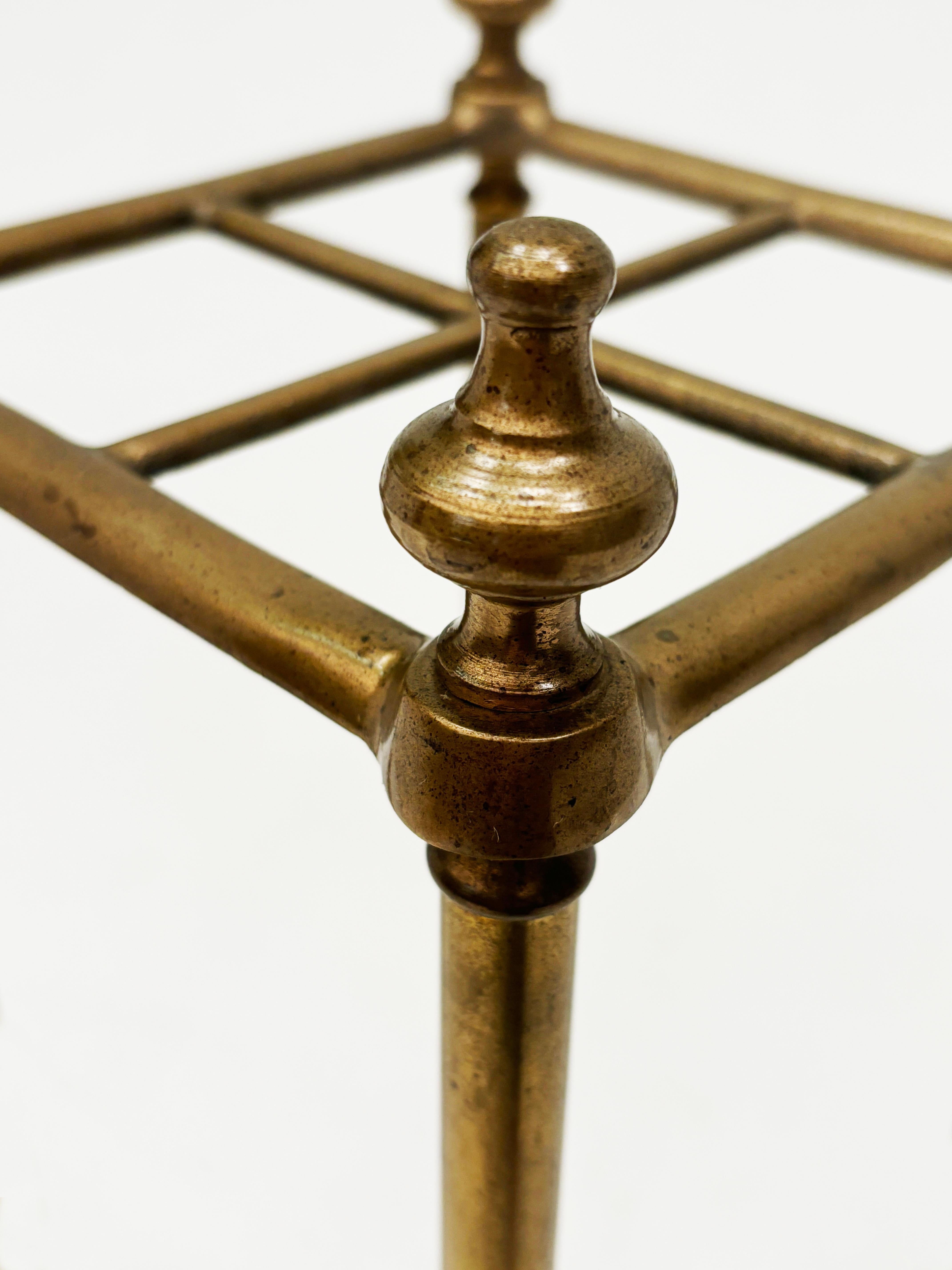 Victorian Late 19th Century English Brass Umbrella Stand