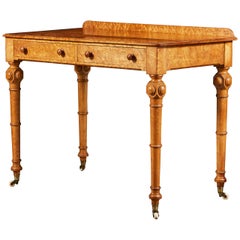 Late 19th Century English Burr Maple Writing Table
