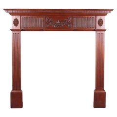 Late 19th Century English Carved Mahogany Mantle Fire Surround