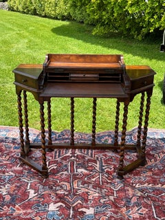 Late 19th Century English Charles II Style Barley Twist Writing Desk
