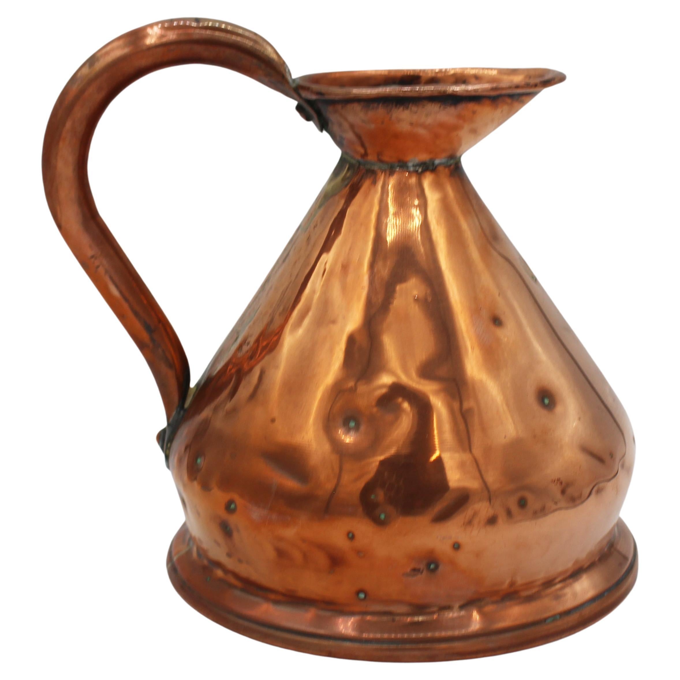Late 19th Century English Copper "Quart" Size Haystack Jug Measure at 1stDibs
