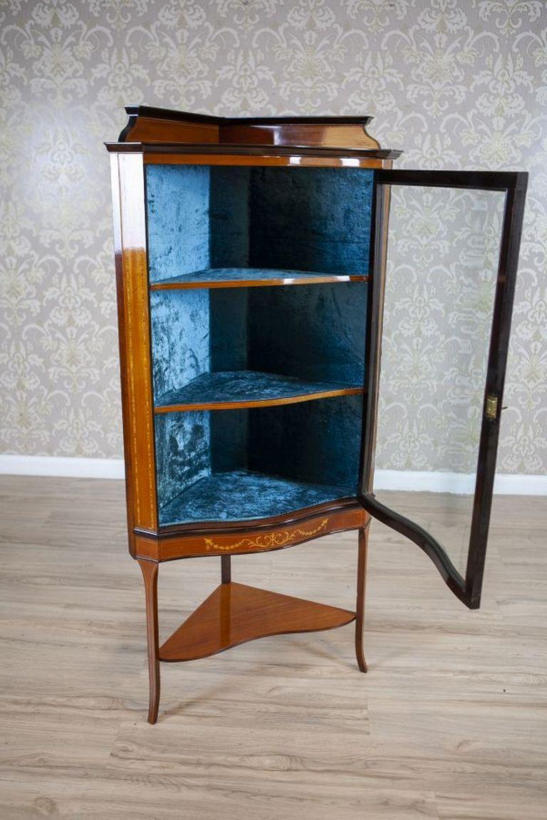 Late-19th Century English Corner Cabinet in Brown For Sale 1