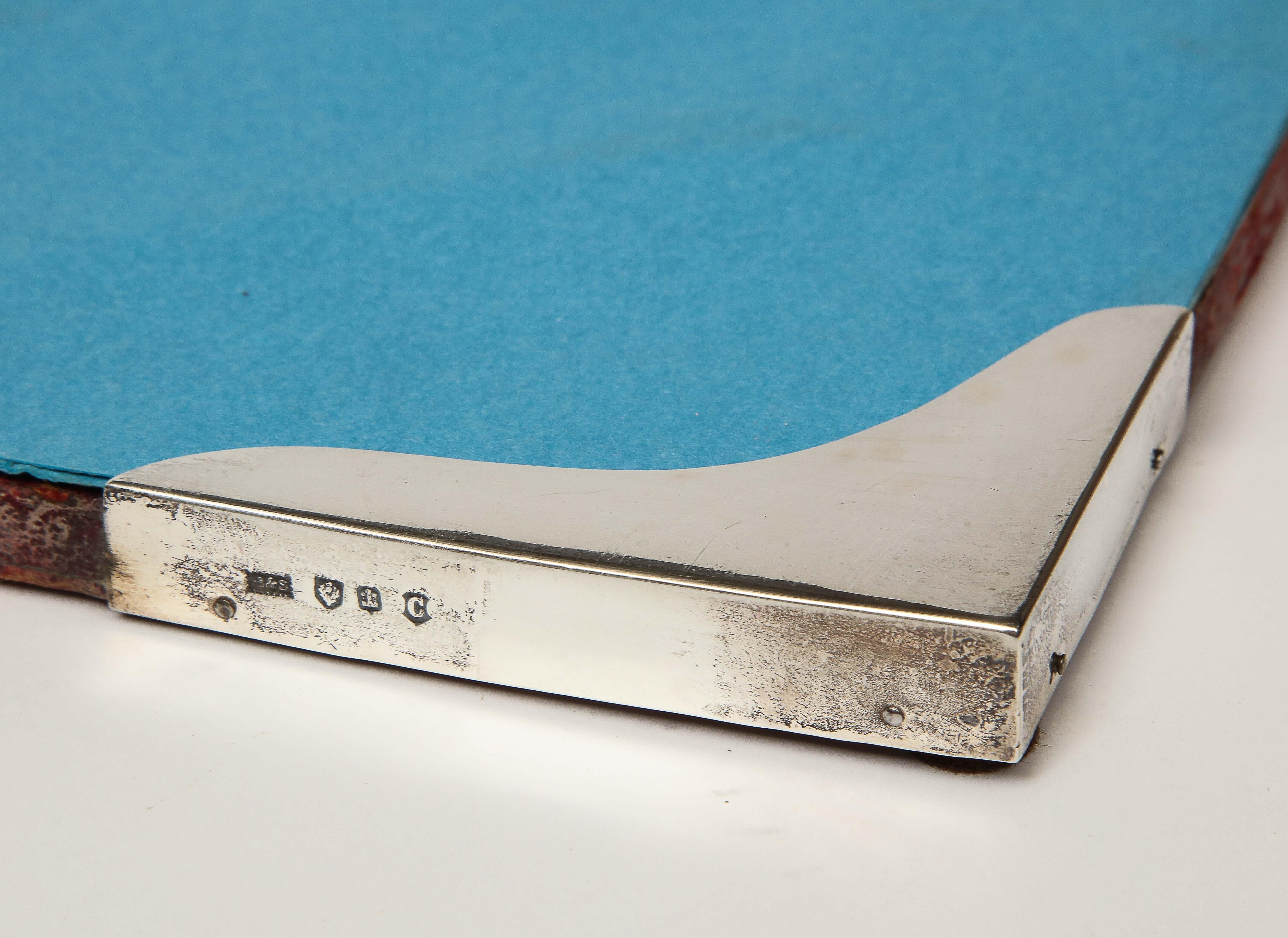 Late 19th Century English Desk Blotter with Silver Mounts For Sale 2