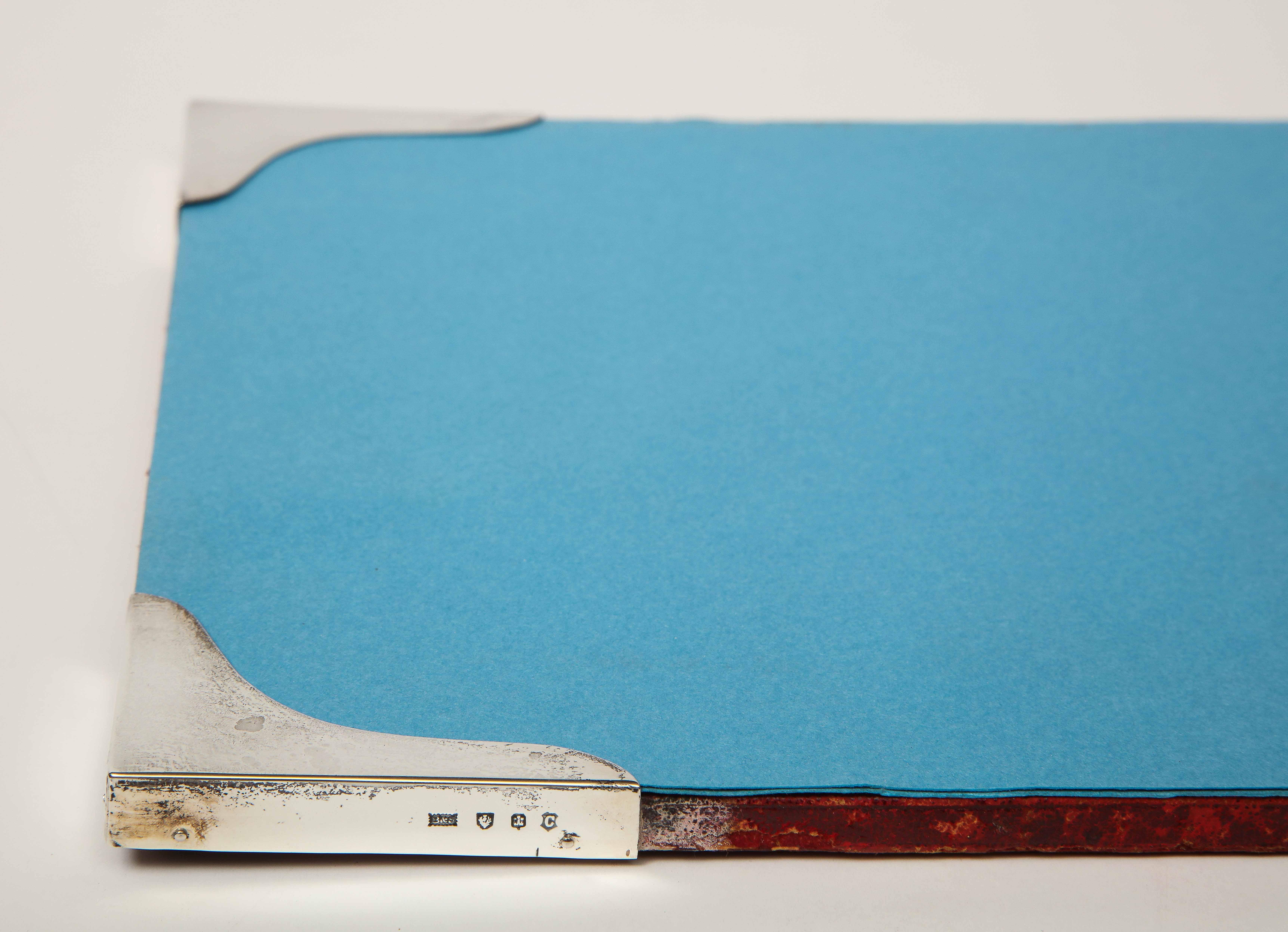 Late 19th Century English Desk Blotter with Silver Mounts For Sale 3