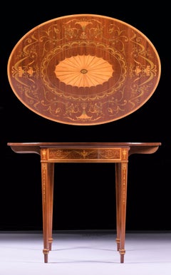 Late 19th Century English Edwardian Satinwood Pembroke Table By Edwards & Robert