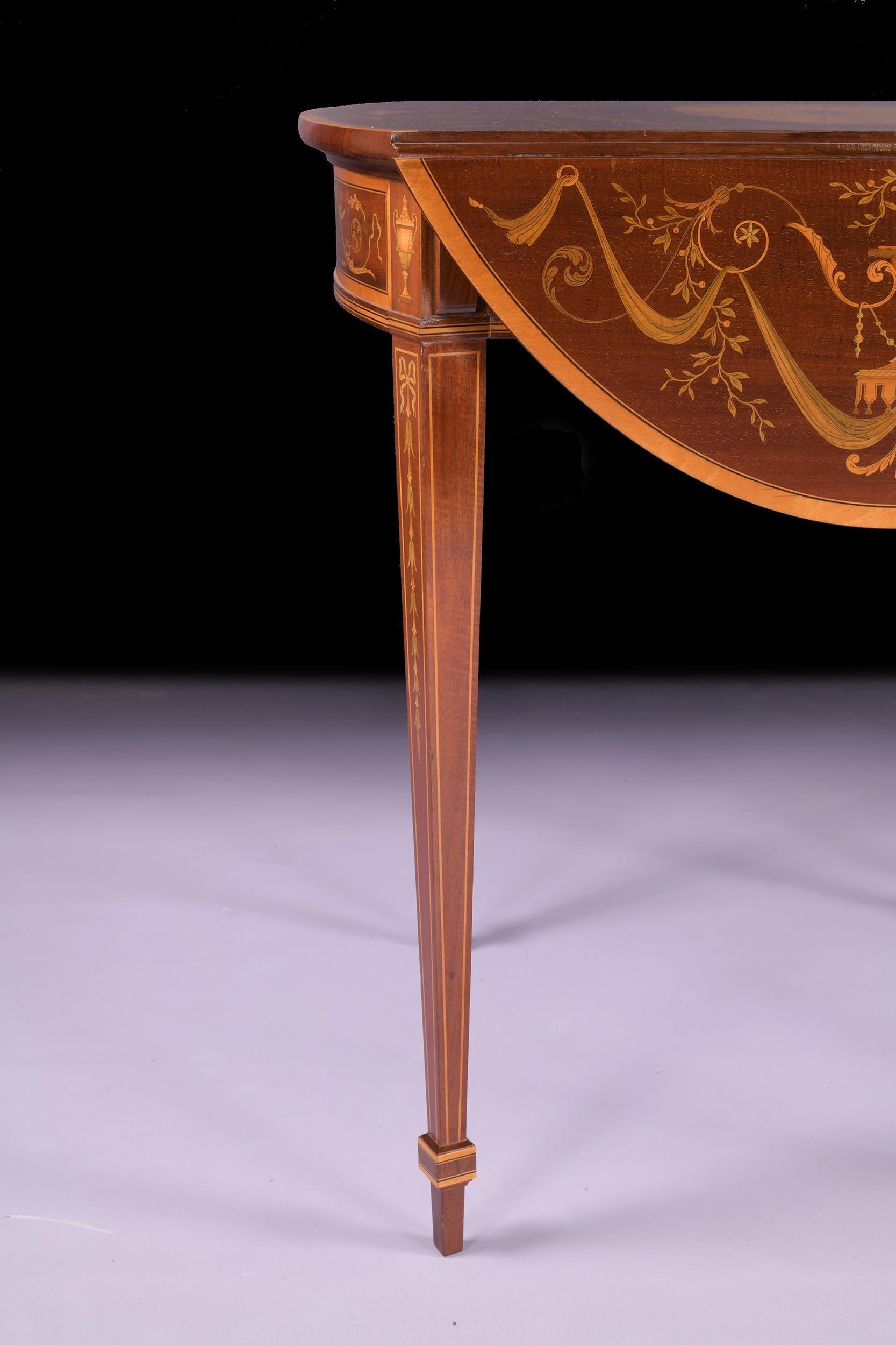 Late 19th Century English Edwardian Satinwood Pembroke Table By Edwards & Robert For Sale 4