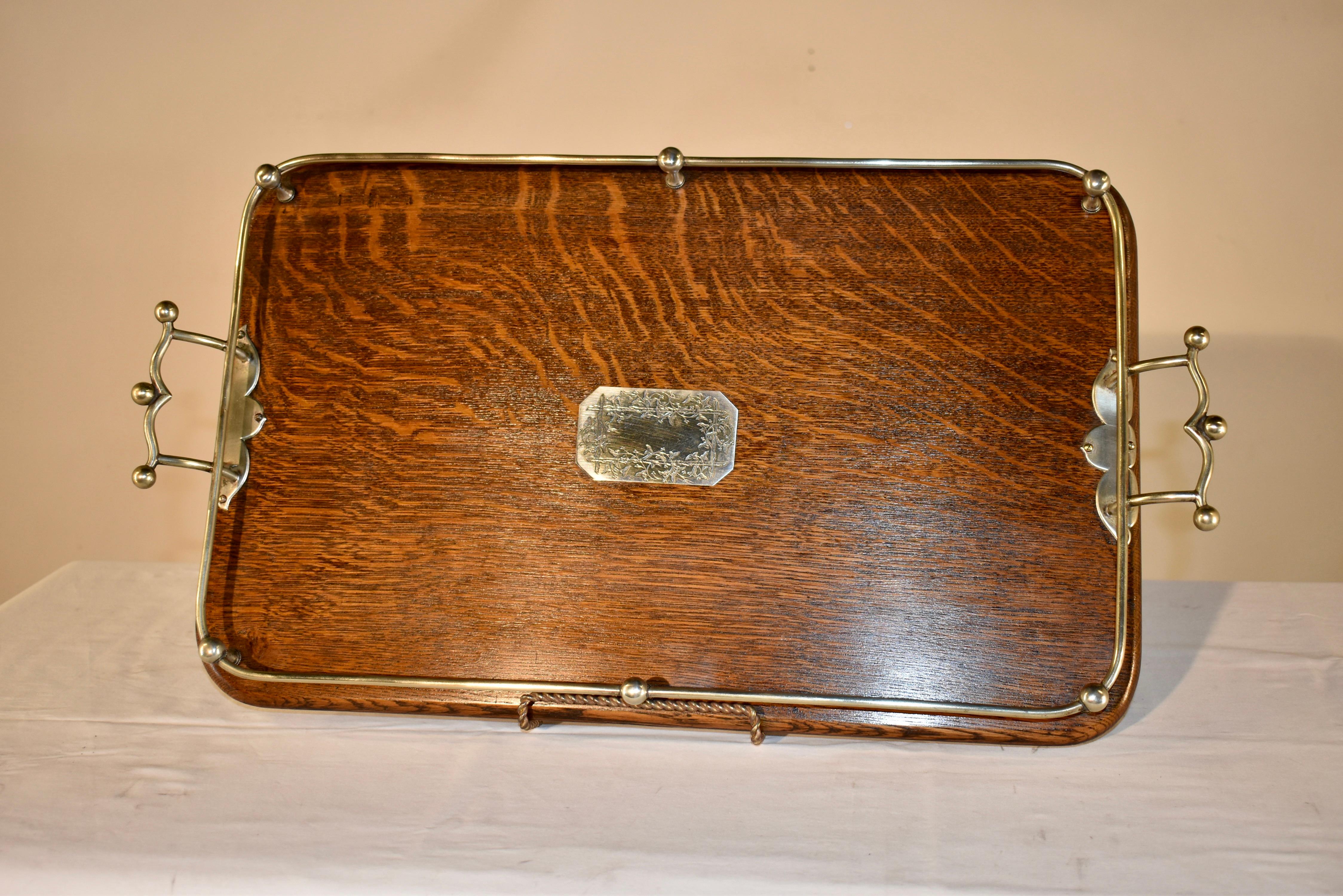 Silver Plate Late 19th Century English Gallery Tray For Sale