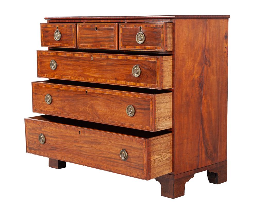 Late 19th Century English Georgian Style Mahogany Chest of Drawers In condizioni buone in vendita a North York, ON