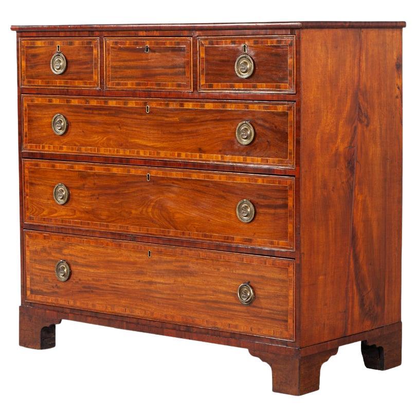 Late 19th Century English Georgian Style Mahogany Chest of Drawers