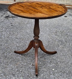 Late 19th Century English Georgian Style Mahogany Pue Crust Tea Table
