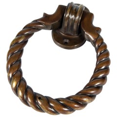 Antique Late 19th Century English Heavy Bronze Door Knocker