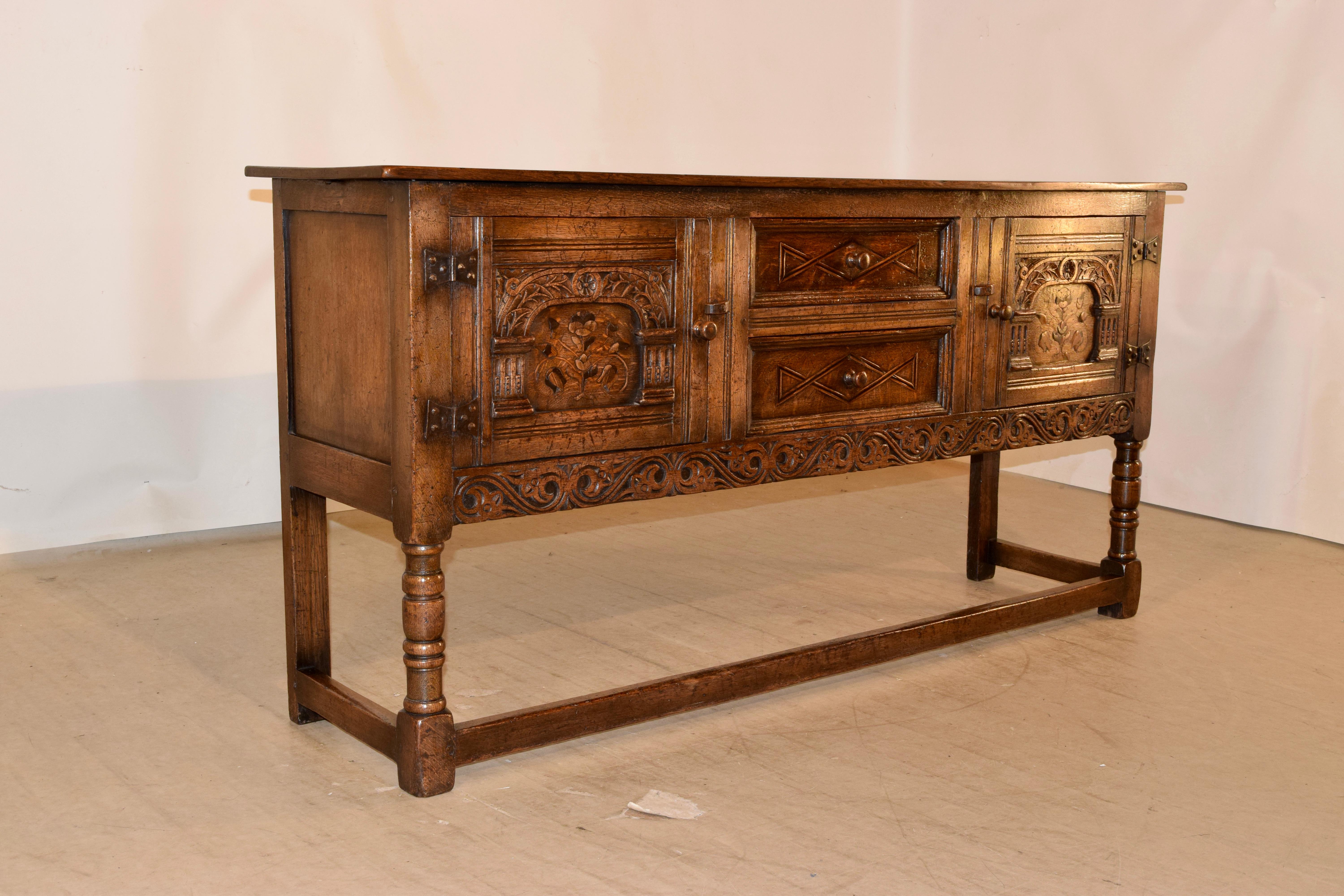 Victorian Late 19th Century English Inlaid Sideboard