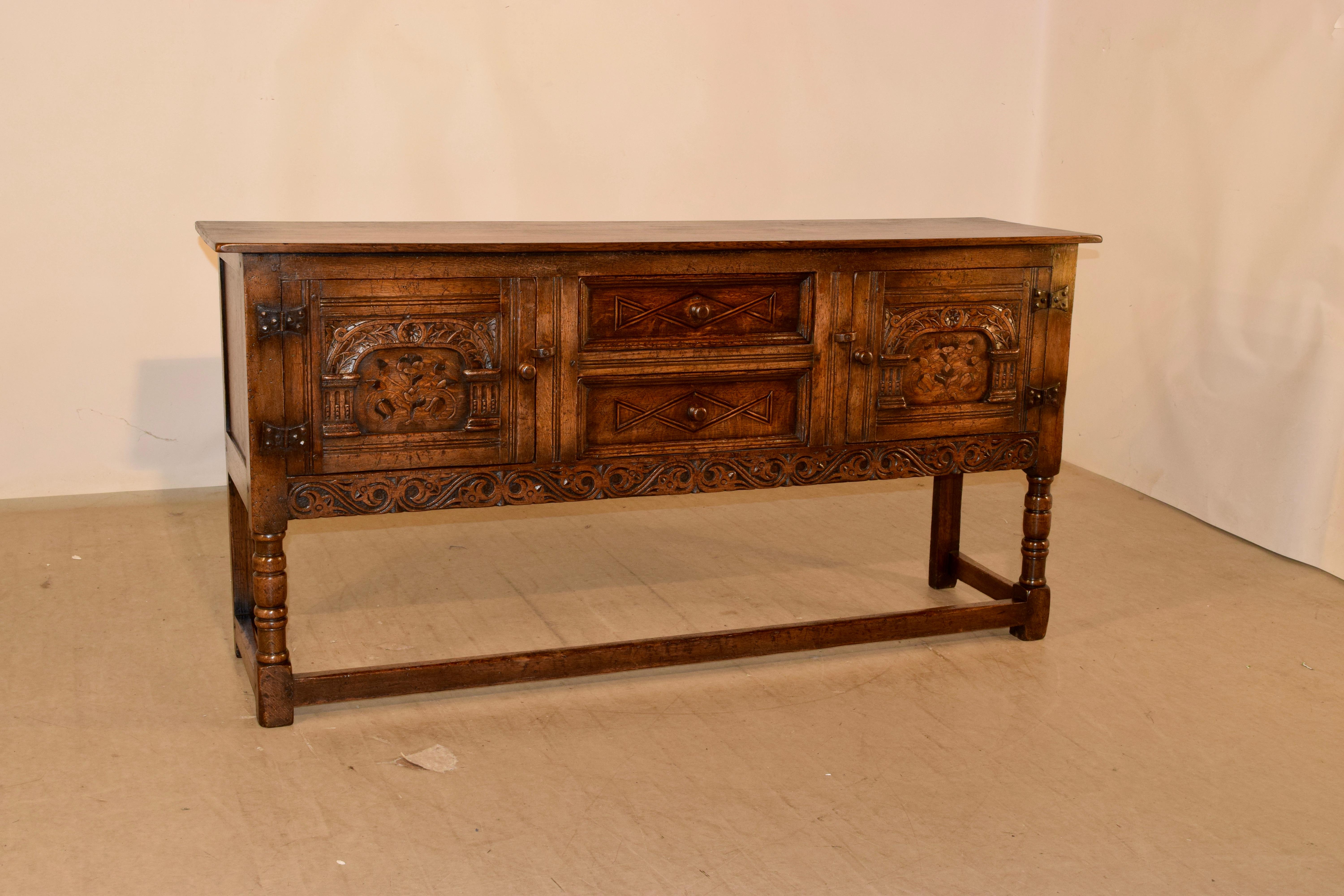 Late 19th Century English Inlaid Sideboard In Good Condition In High Point, NC