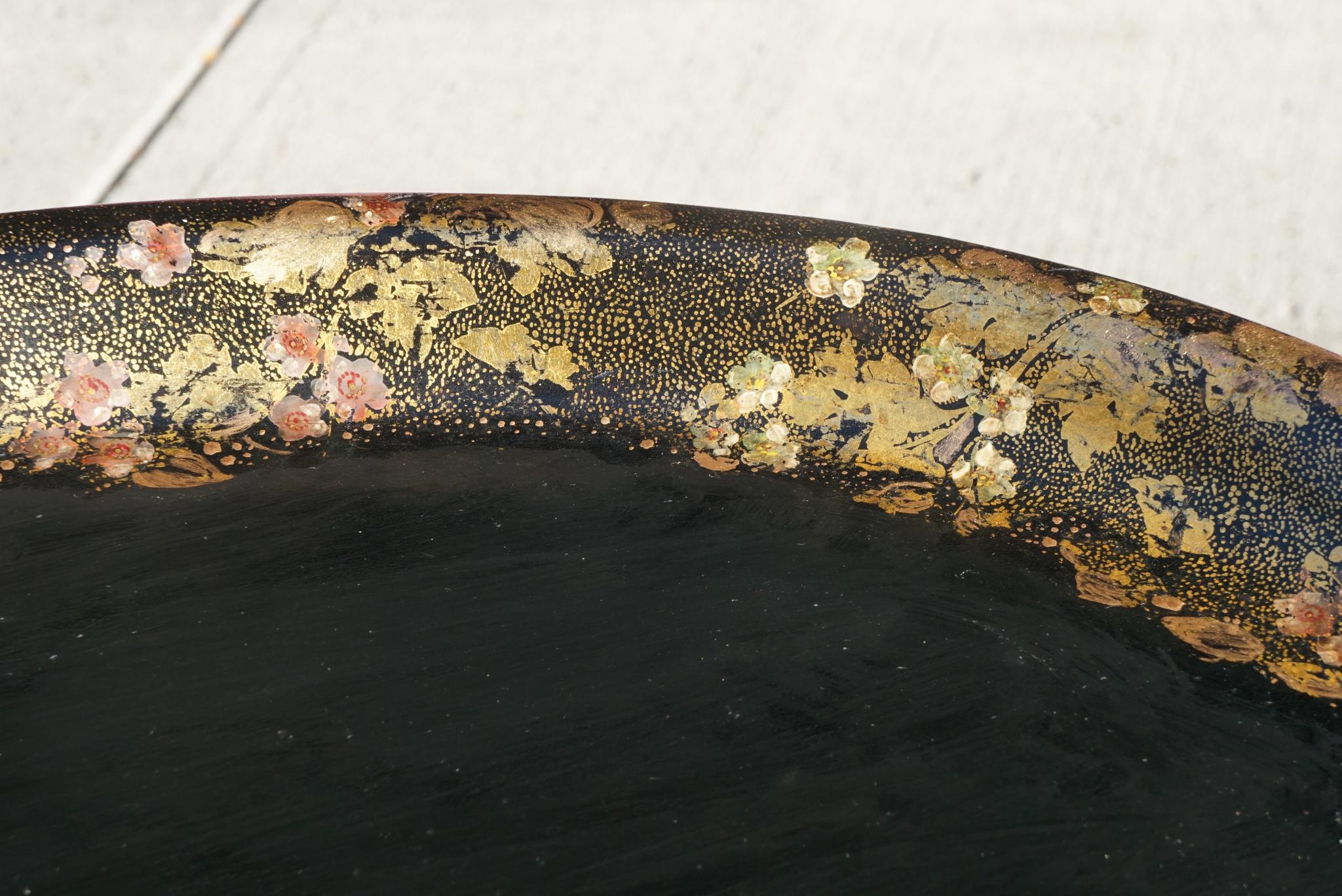 Other Late 19th Century English Labeled Papier Mache Tray on Later Stand For Sale