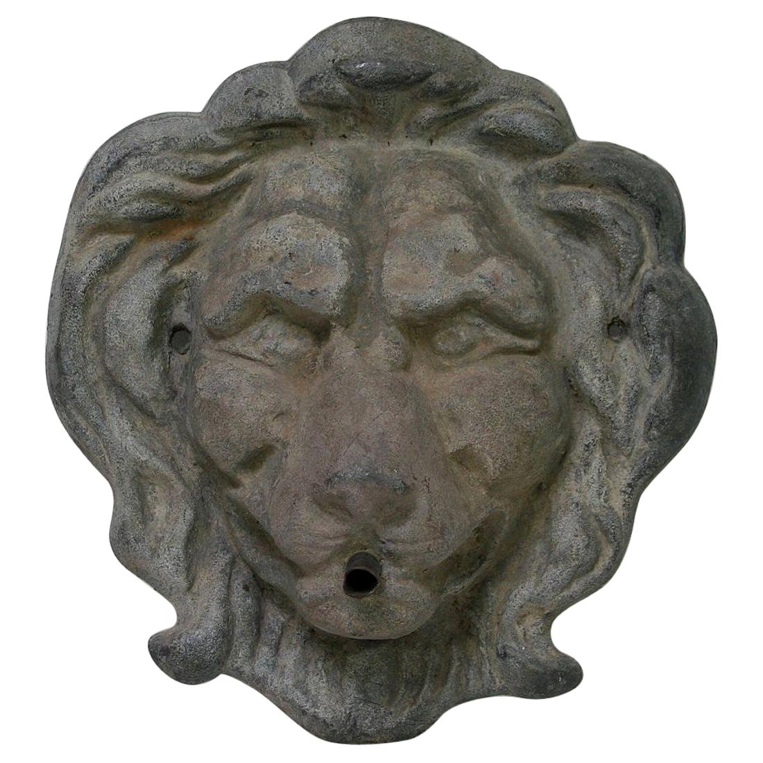 Late 19th Century English Lead Lion Fountain Head