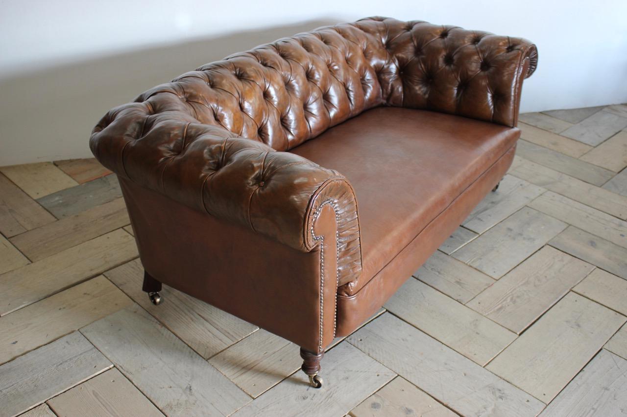 Late 19th Century English Leather Chesterfield 4