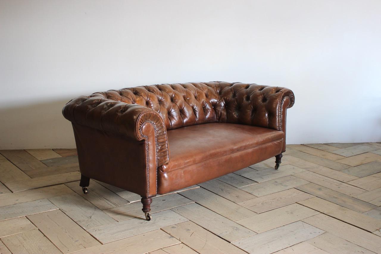 Late 19th Century English Leather Chesterfield 5