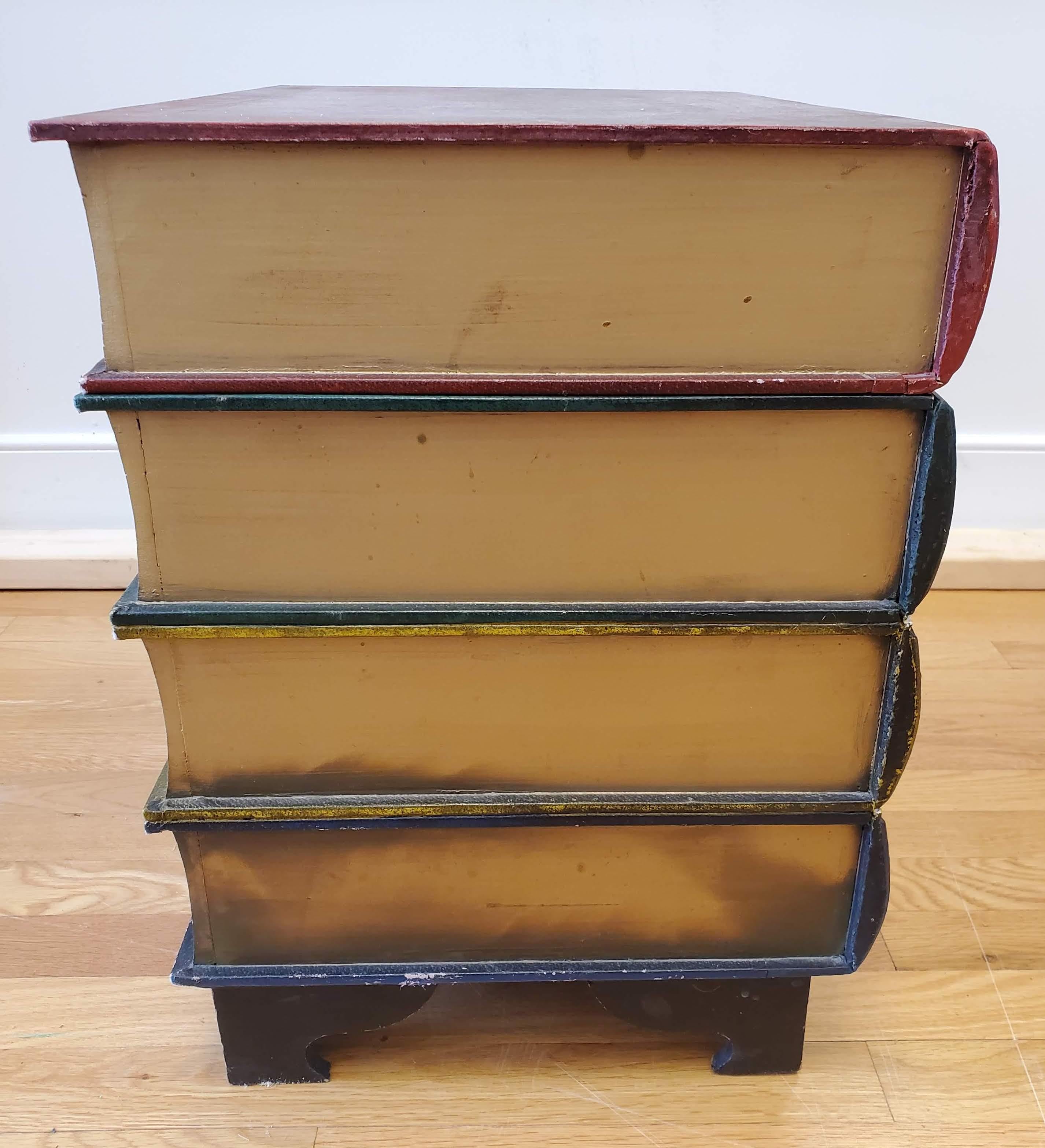 faux book end table